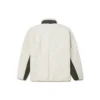 Retro Contrast Color Stitching lamb”s wool Jacket White