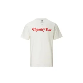 reversible Alphabet Printing Short Sleeve Creamy White