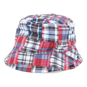 Reversible Patch Plaid Bucket Hat “Blue”