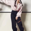 Small Logo Casual Shirt Jacket Pink Purple