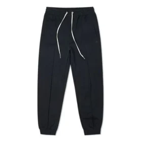 Solid Color Lacing Bundle Feet Sports Pants/Trousers/Joggers Dark Black