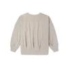 Solid Color Loose Knit V Neck Beige Hoodie
