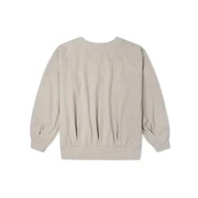 Solid Color Loose Knit V Neck Beige Hoodie