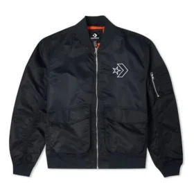 SS22 Logo Loose Sports Retro aviator Jacket Unisex Black
