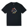 Star Chevron Printing Sports Round Neck Short Sleeve T-Shirt Asia Sizing “Black”