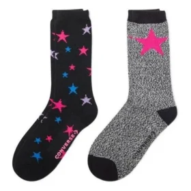 Star Logo Crew Socks Two Pairs “Black Grey” Star Logo Crew Socks Two Pairs “Black Grey”