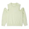 Twisted Knits Cold Shoulder Top Asia Sizing “Light Green”