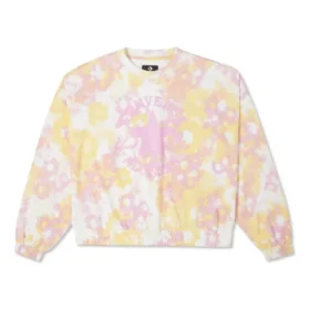 Washed Floral Cotton Crew Neck Shirt Asia Sizing “Pink”