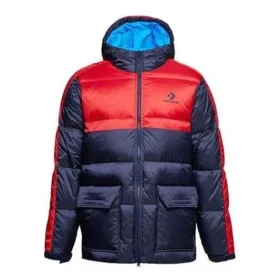 Winter Down Fill Puffer Jacket Asia Sizing “Navy Red”