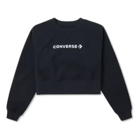 Wordmark Fleece Crew Top “Black”